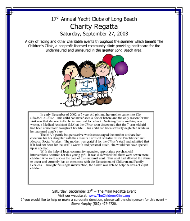 Big Flyer for the  17th Annual Kiwannis Regatta