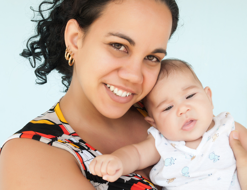 A mother and her baby